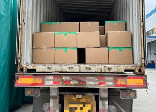 封箱前的集装箱装载照片